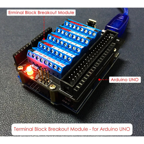 52Pi Screw Terminal Expansion Board for Arduino UNO (Blue)