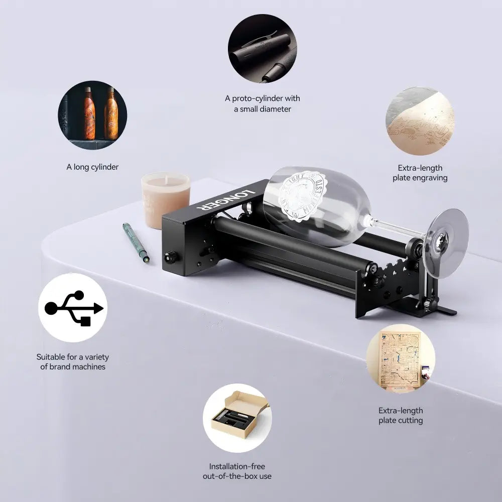 LONGER Laser Engraver Rotary Roller with Bracket