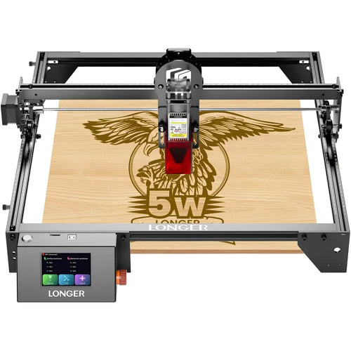 LONGER RAY5 5W Laser Engraver, 32-Bit Chipset, WIFI Connection, 3.5&quot; Touch Screen &amp; Offline Carving, 0.08x0.08mm Spot, 10000mm/min Max Speed, 400mmx400mm