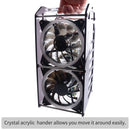 52Pi 8-Layer Acrylic Cluster Case w/ RGB LED & Cooling Fan for RPi, Jetson Nano (Clear)