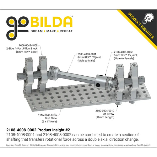 8mm REX™ CV Joint (Male to Female)