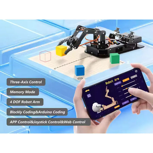 ACEBOTT 4 DOF ESP32 Programmable Robotic Arm Kit Compatible with Arduino