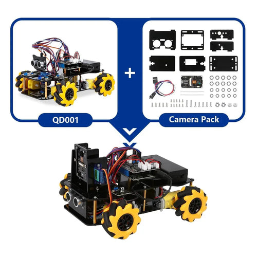 ACEBOTT Smart Robot Camera Car Kit, 4WD Remote Control Car Compatible w/ Arduino IDE