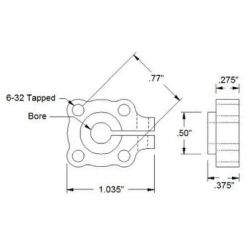 Actobotics 1/4" Bore 0.77" Aluminum Clamping Hub