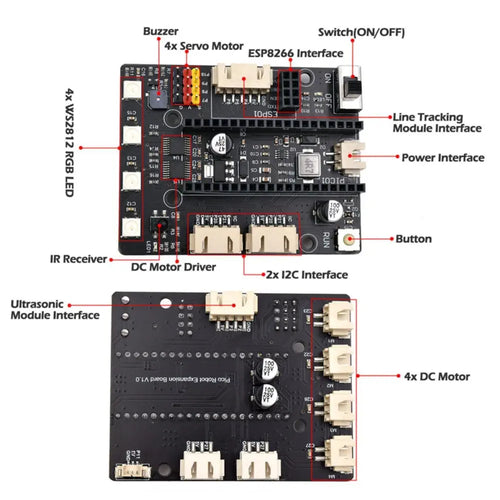 Adeept Smart RC Car Kit for RPi Pico w/ Line Tracking, Obstacle Avoidance, Display