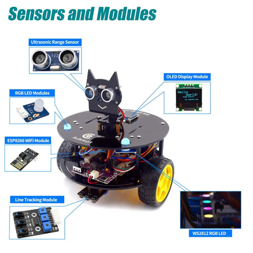Adeept Smart Car Kit (Compatible w/ Arduino IDE)