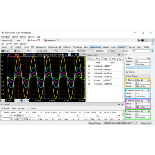 Analog Discovery Pro 3000 Series Portable High Res Oscilloscopes (w/ Probes)