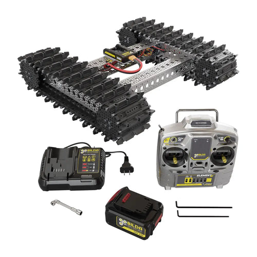 Bravo RC Tank Track Chassis (Grouser Paddles, 25lb Payload, 4Mph)