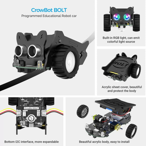 CrowBot BOLT-Open Source Programmable Smart Robot Car w/ Joystick