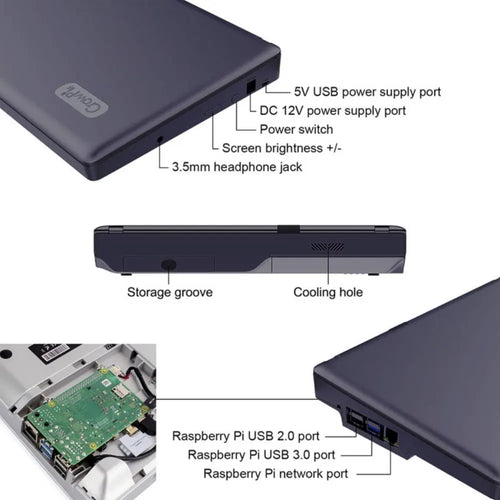 CrowPi2 Basic - All in One Raspberry Pi Laptop & STEM Learning Platform (Silver)