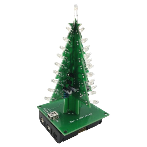 Dagu 3D Christmas Tree DIY Electronic LED Kit w/ Red/Green/Yellow Flash Circuit