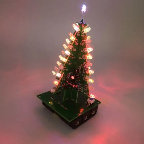 Dagu 3D Christmas Tree DIY Electronic LED Kit w/ Red/Green/Yellow Flash Circuit