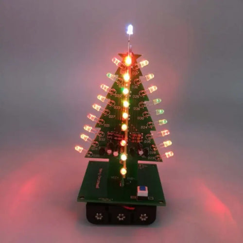 Dagu 3D Christmas Tree DIY Electronic LED Kit w/ Red/Green/Yellow Flash Circuit