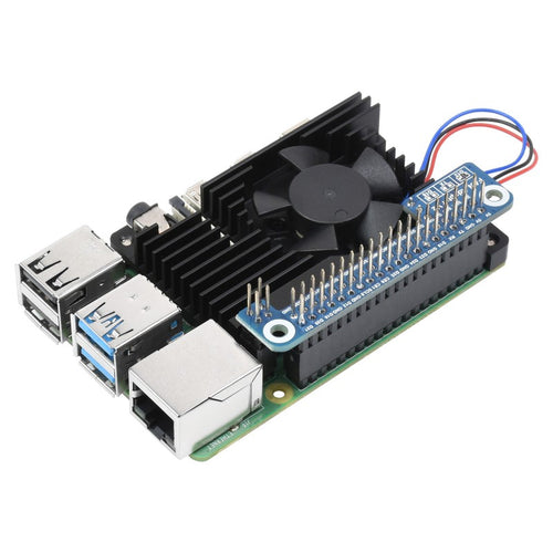 Waveshare Dedicated All-In-One Aluminum Alloy Cooling Fan for RPi 4B w/ Adapter V2