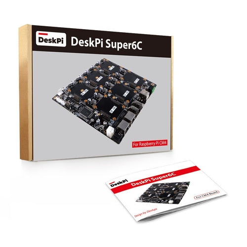 DeskPi Super6C Mini-ITX Cluster Board for Raspberry Pi CM4 6 RPi CM4 Slots (US)