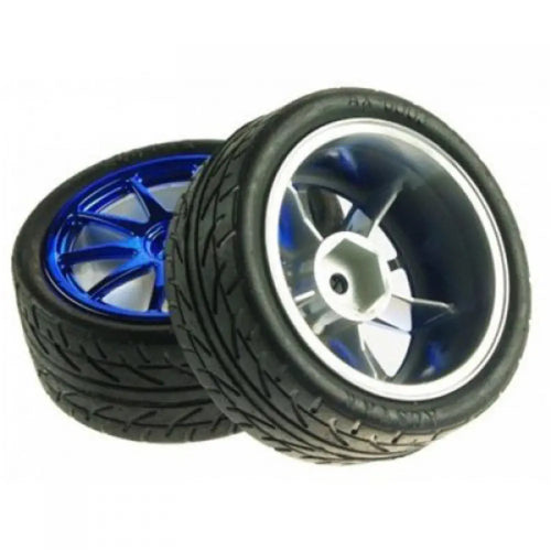 DFRobot 65mm Rubber Wheel Pair - Blue