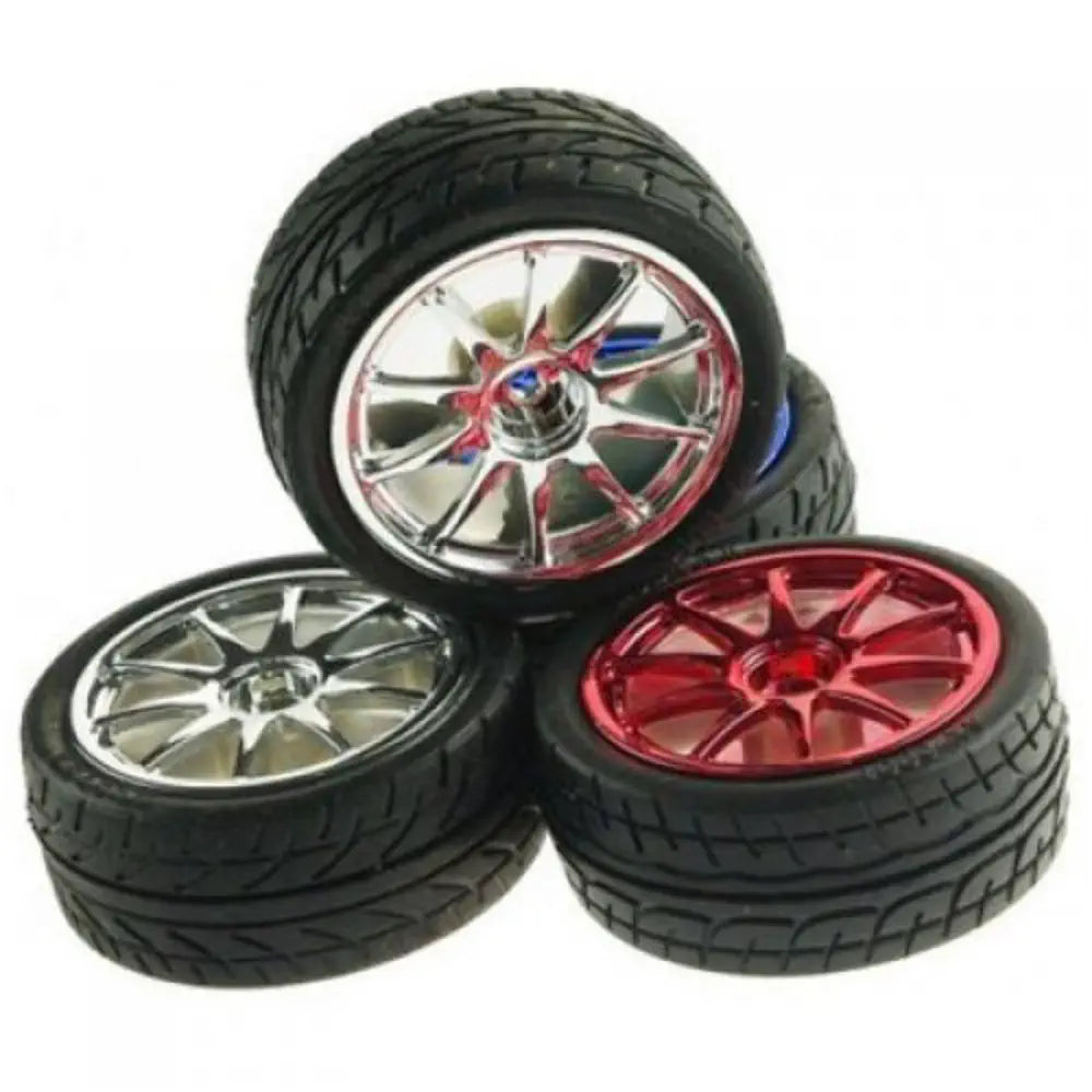 DFRobot 65mm Rubber Wheel Pair - Silver