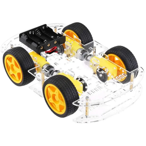 DIY Robot Car Smart Chassis Kit w/ Speed Encoder 4W 2-Layer for Arduino, RPi