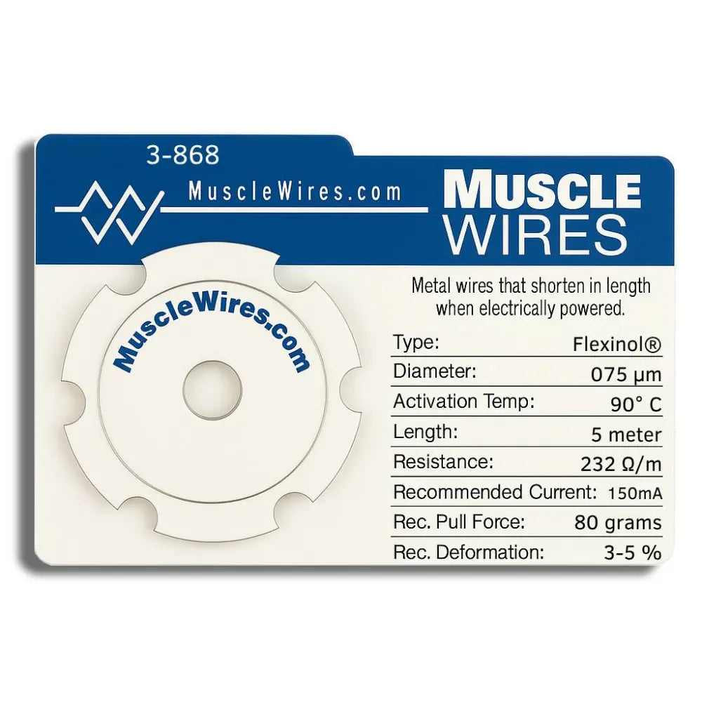 Dynalloy Muscle Wires® Actuator Wire 075 µm HT, 5m