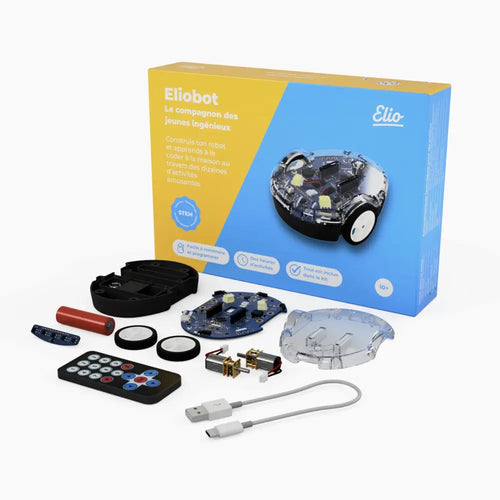 Eliobot - Educational Robot Kit for Kids, DIY Assembly with Screwdriver, Programmable Via App, Ages 10+, Made in France