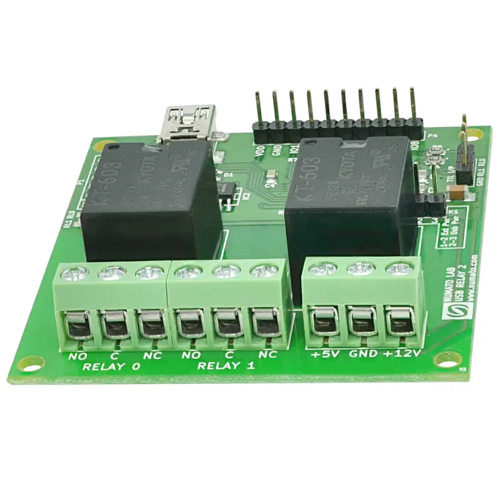 Numato 2-channel USB Relay Module w/ External Power Supply - RobotShop