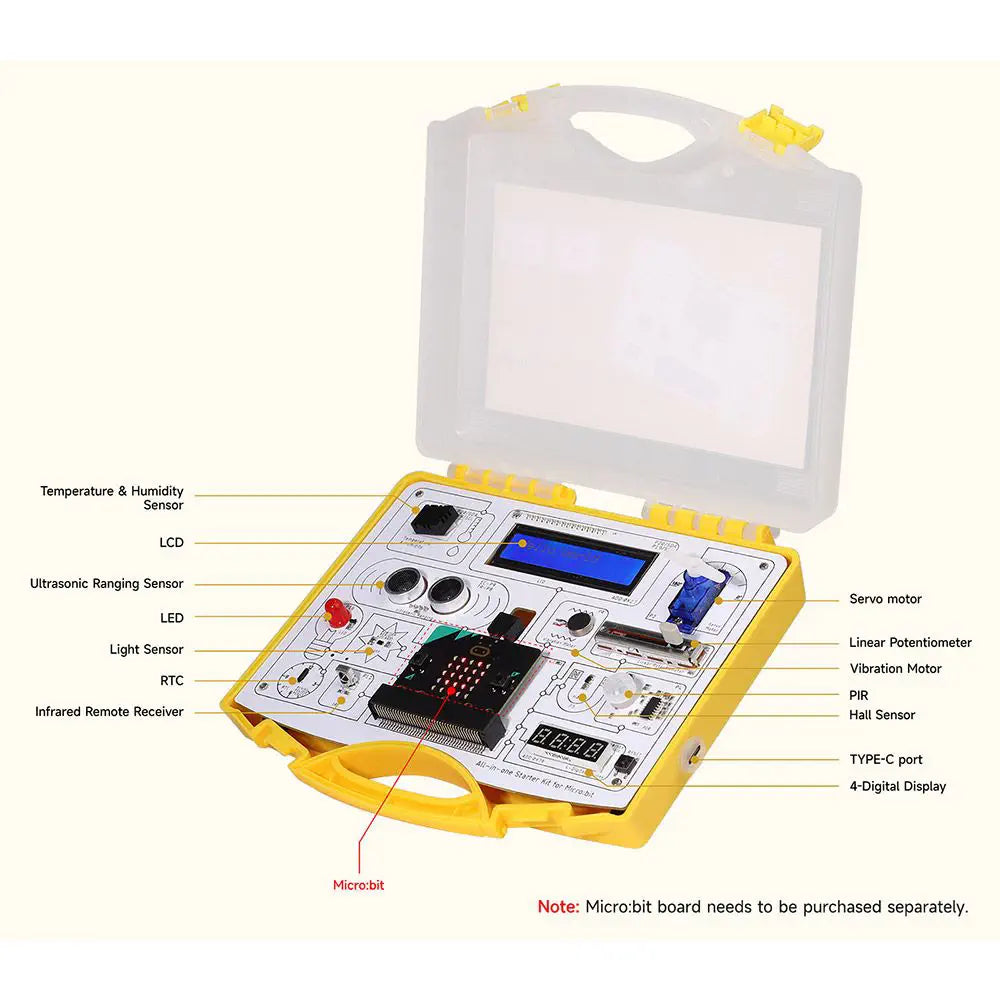 Elecrow All-in-1 Starter Kit for micro:bit: 13 Modules & 21 Lessons