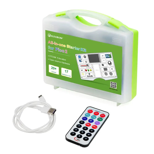 Elecrow All-in-1 Starter Kit for Pico 2 RP2350 w/ Common Board Design, 17 Sensors & 21 Lessons