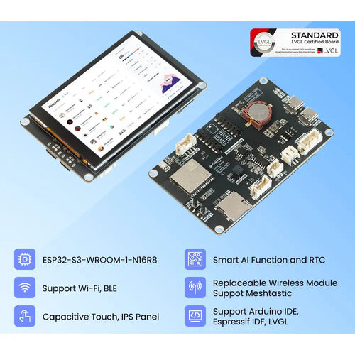 Elecrow CrowPanel Advance 3.5-HMI ESP32 AI Display 480x320 IPS Screen