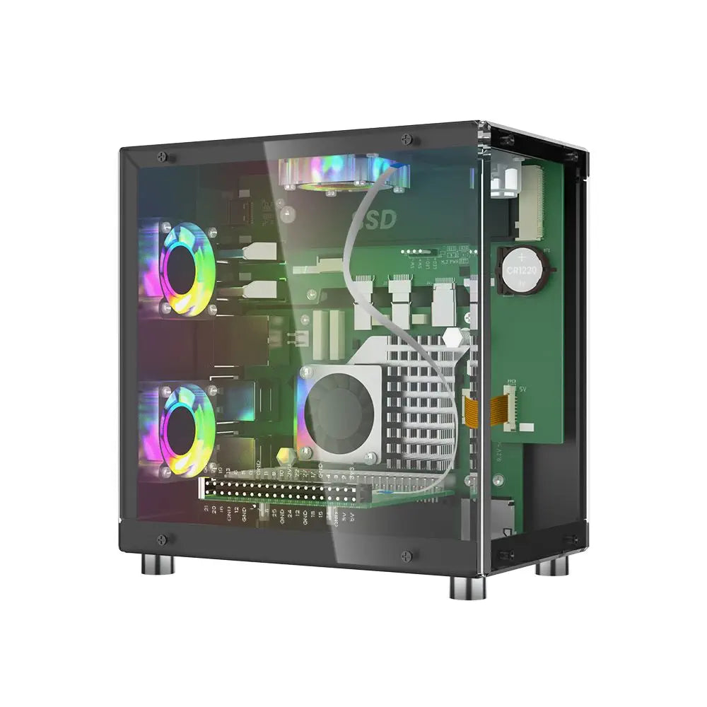 Elecrow Mini PC Case w/ 1.3” OLED Screen for Jetson Orin Nano