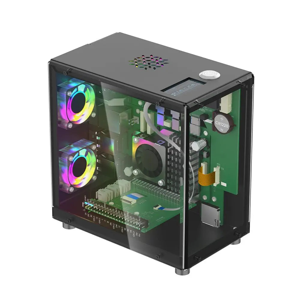 Elecrow Mini PC Case w/ 1.3” OLED Screen for Jetson Orin Nano