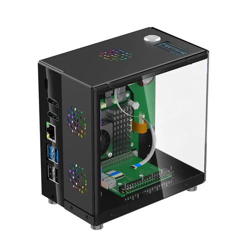 Elecrow Mini PC Case w/ 1.3” OLED Screen for Raspberry Pi 5