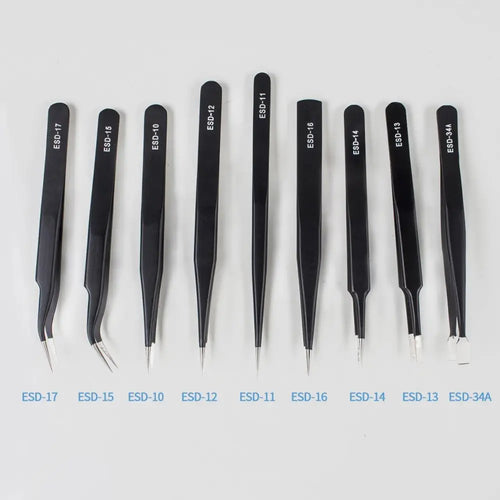 ESD Precision Anti-Static Tweezers Set (9pk)