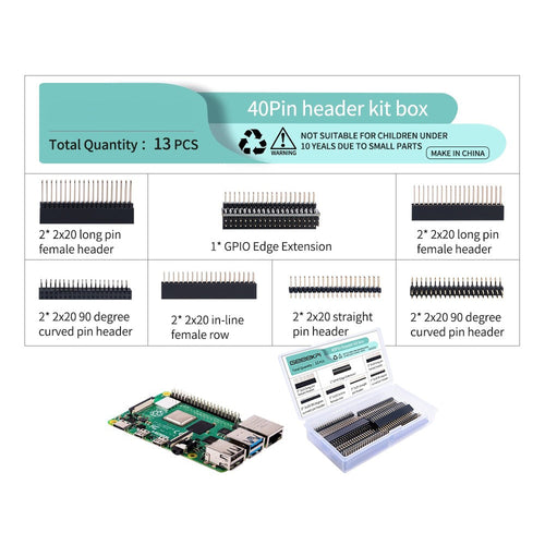 GPIO Header Connector Kit for Raspberry Pi, Tinker Board, Jetson Nano (13x)