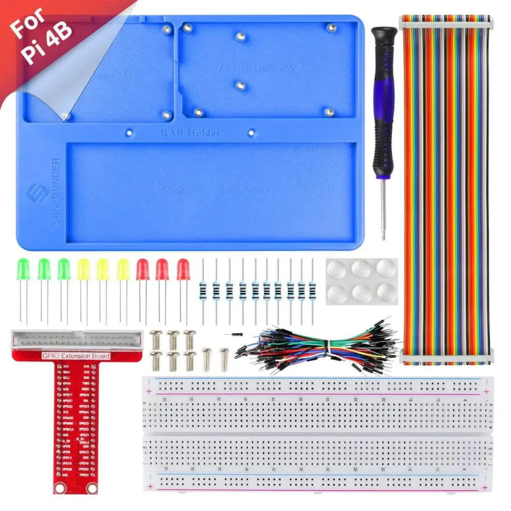 4 stuks breadboard-set, PCB Breadboards prototype schakelkit, soldeervrij, 4 stuks, 400 punten, compatibel met DIY Arduino, Raspberry Pi 2/3/4/5 projecten, Proto Shield Distribution