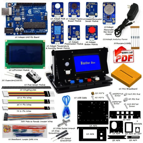 Adeept Indoor Weather Box UNO R3 Starter Kit