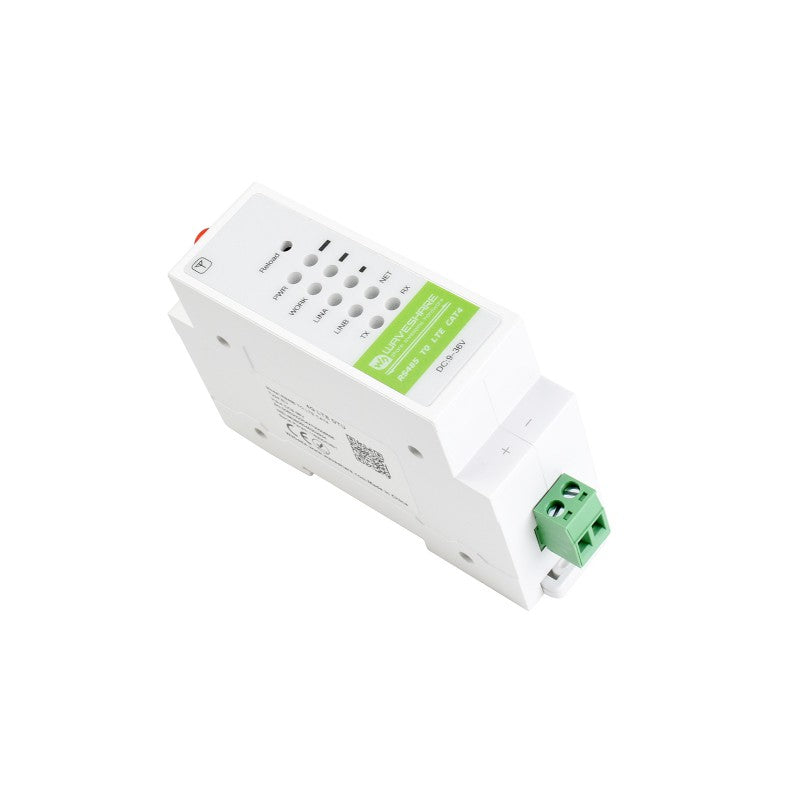 Waveshare Industrial 4G DTU, RS485 TO LTE CAT4, DIN Rail-Mount, for EMEA & Asia
