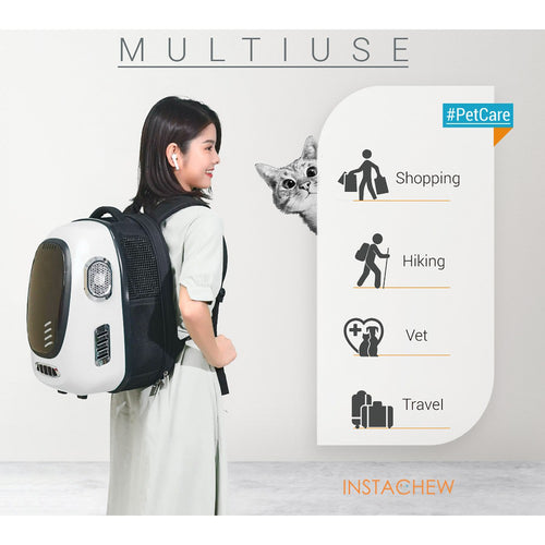 Instachew Trekpod Smart Pet Carrier - White (App-Enabled)