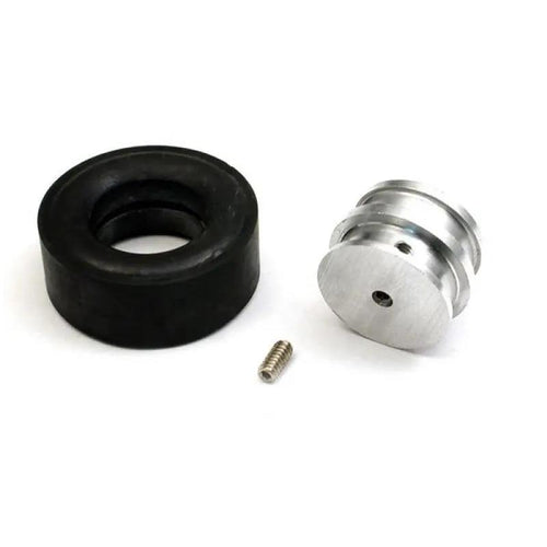 Large Rubber Wheel w/ Aluminum Hub 28mm Diameter 3mm Shaft Hole - Black