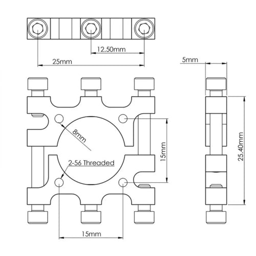 Lynxmotion UAV - 16mm Aluminum Clamps (2 Pack)