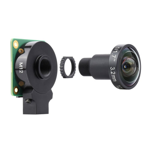 M12 High Resolution Lens, 12MP, 160° FOV, 3.2mm Focal Length for RPi HQ Camera