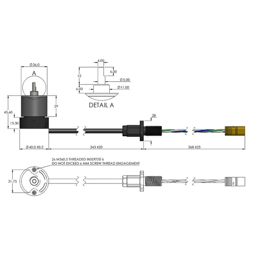 M200 Motor - BlueBoat - 0.71 m Cable Length + M14 WLP