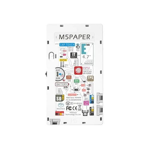 M5Paper ESP32 Development Kit V1.1 (960x540, 4.7 Inch eInk Display, 235 ppi)