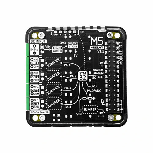 M5Stack 4-Channel Relay 13.2 Module V1.1 (STM32F030)