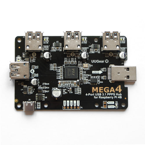 MEGA4 4-port USB 3.1 PPPS HUB for Raspberry Pi 4B