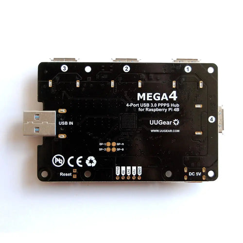 MEGA4 4-port USB 3.1 PPPS HUB for Raspberry Pi 4B