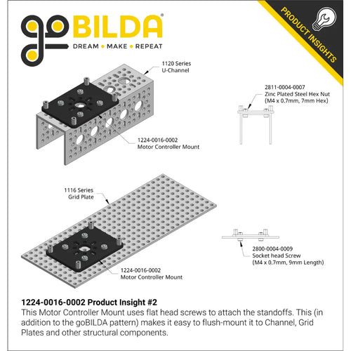 Motor Controller Mount for Basic Micro RoboClaw 2x15A, 2x30A, 2x45A