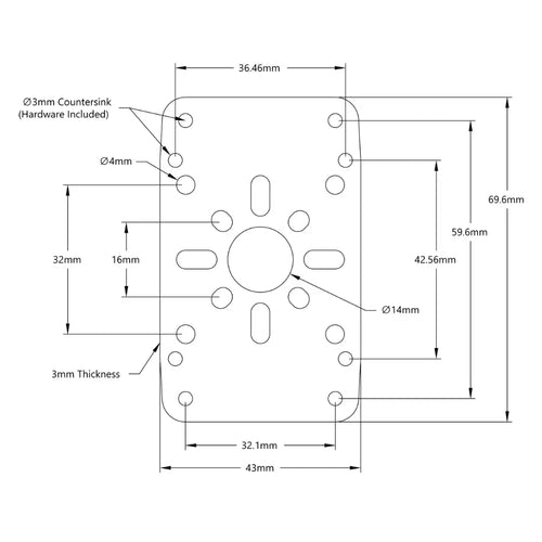 Motor Controller Mount for Basic Micro RoboClaw 2x7A