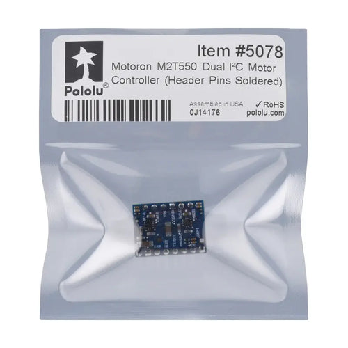 Motoron M2T550 Dual I2C Motor Controller (Header Pins Soldered)