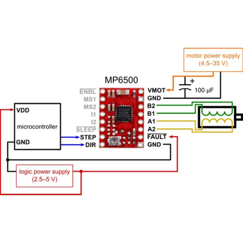 MP6500 Stepper Motor Driver Carrier (Potentiometer Current Control)