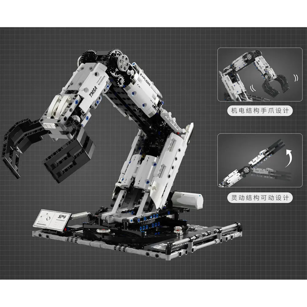 Multi-Axis STEM Collaborative Mechanical Arm Brick Construction Kit